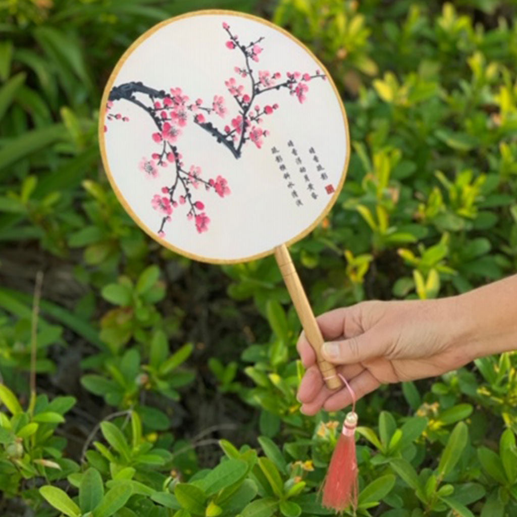 Silk Fan - Pink Cherry Blossoms