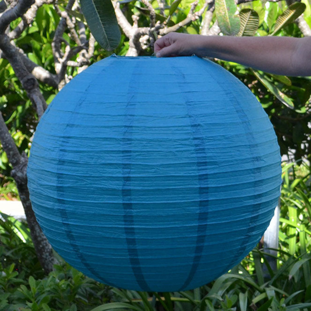 teal paper lantern